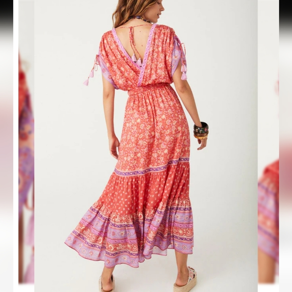 SPELL Sunshine Bandit Gown in Cayenne Size XS - Picture 4 of 16